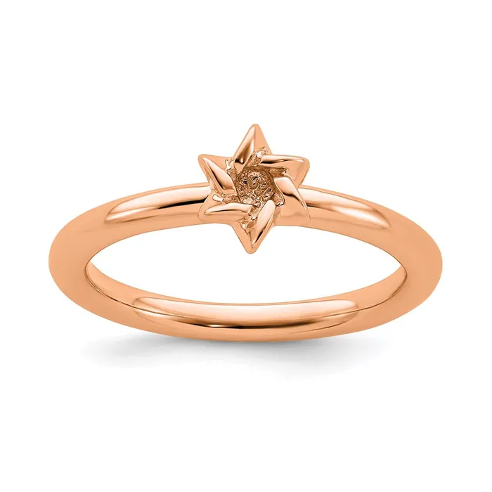 Stackable Expressions Rings Sterling Silver Stackable Expressions Pinkplated Star of David Ring QSK1948