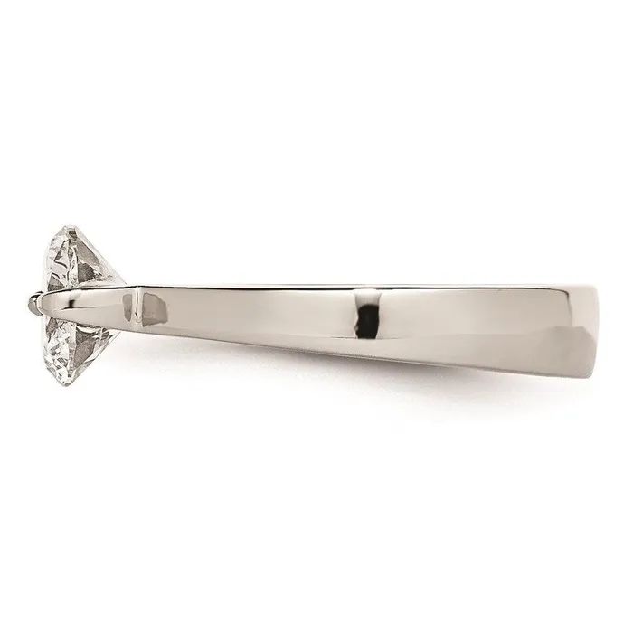 Stainless Steel Polished CZ Ring Chisel Rings Stainless Steel Polished CZ Ring Chisel Rings