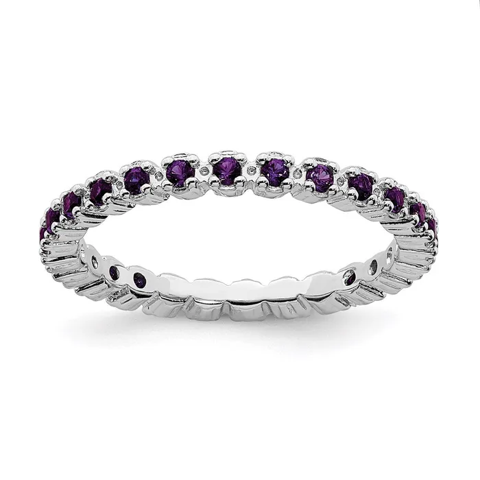 Sterling Silver Stackable Expressions Amethyst Ring QSK351 Stackable Expressions Rings