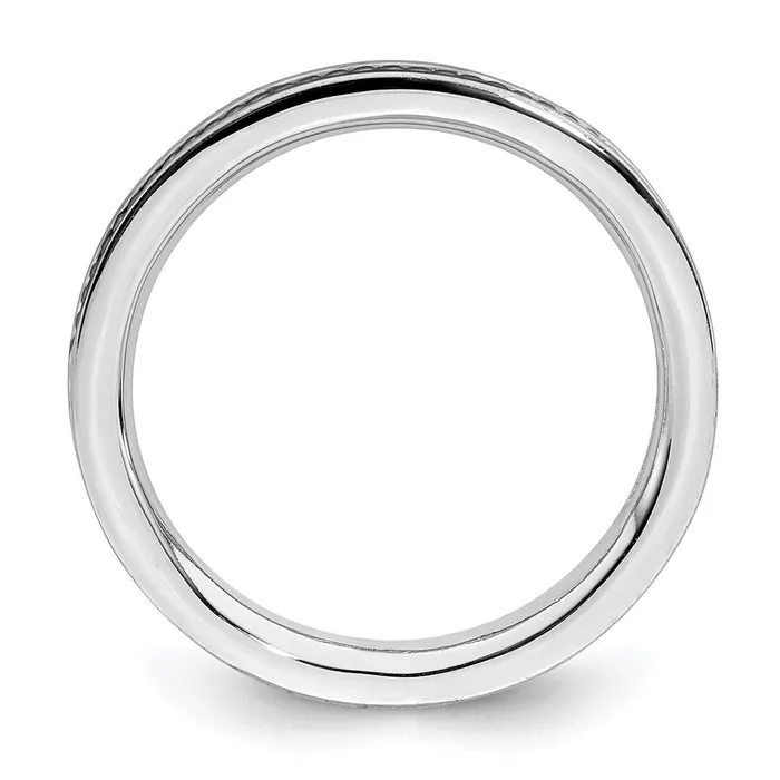 Sterling Silver Stackable Expressions Blackplated Channeled Ring QSK1620 Stackable Expressions Rings Sterling Silver Stackable Expressions Blackplated Channeled Ring QSK1620 Stackable Expressions Rings