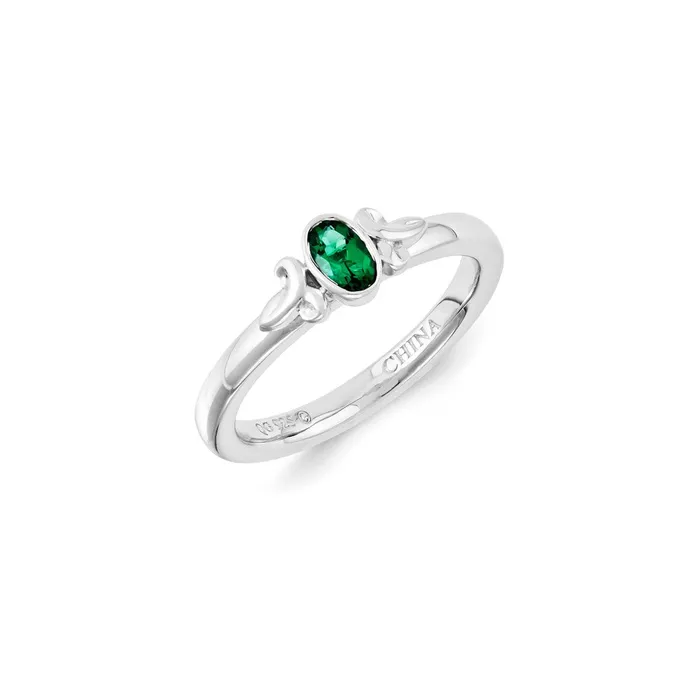 Sterling Silver Stackable Expressions Created Emerald Ring QSK1288 Stackable Expressions Rings Sterling Silver Stackable Expressions Created Emerald Ring QSK1288 Stackable Expressions Rings