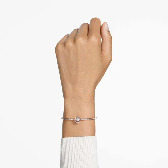 Swarovski Bracelets Swarovski Womens Bangle Bracelet Una Round Cut Crystals Rose Gold Plated 5497483