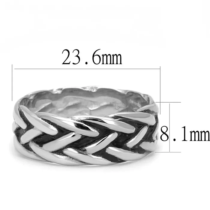 TK3280 High polished no plating Stainless Steel Ring with Epoxy in Jet Alamode Rings