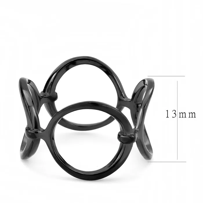 TK3568 IP BlackIon Plating Stainless Steel Ring with No Stone Alamode Rings