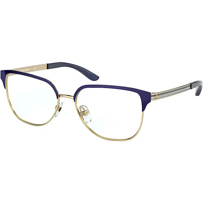 Tory Burch PreStyled Sets Tory Burch Womens Eyeglasses Shiny Gold Navy Square Frame TORY BURCH 0TY1066 3293