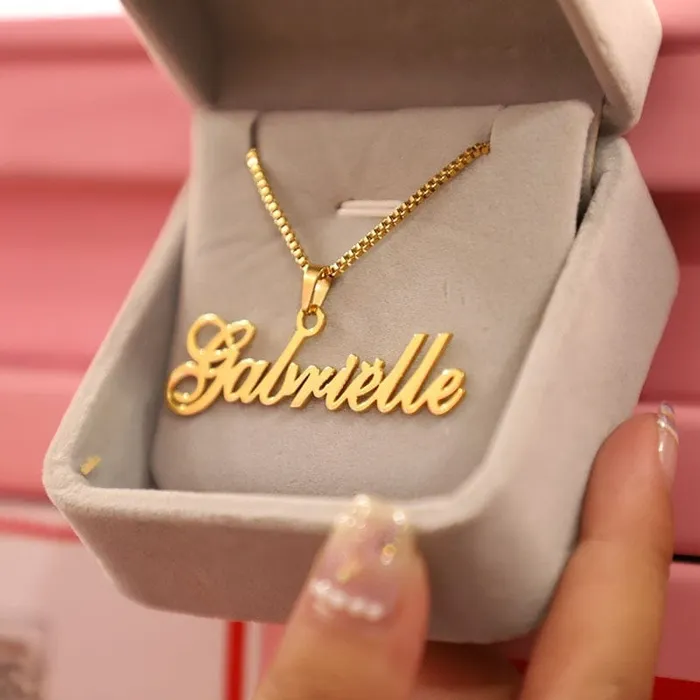 VVS Jewelry 14K Gold Custom Nameplate Choker VVS Jewelry PreStyled Sets