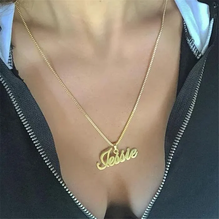 VVS Jewelry 14K Gold Custom Nameplate Choker VVS Jewelry PreStyled Sets