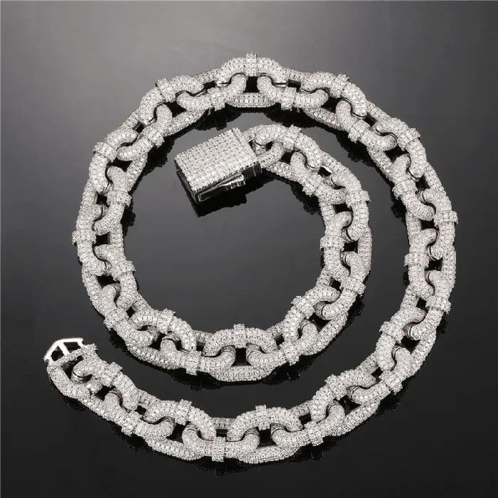 VVS Jewelry GoldSilver 17mm Thicc AF Micropave Miami Cuban Chain VVS Jewelry Necklaces