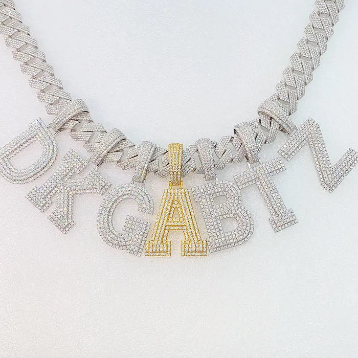 VVS Jewelry Moissanite Initial Pendant VVS Jewelry Necklaces