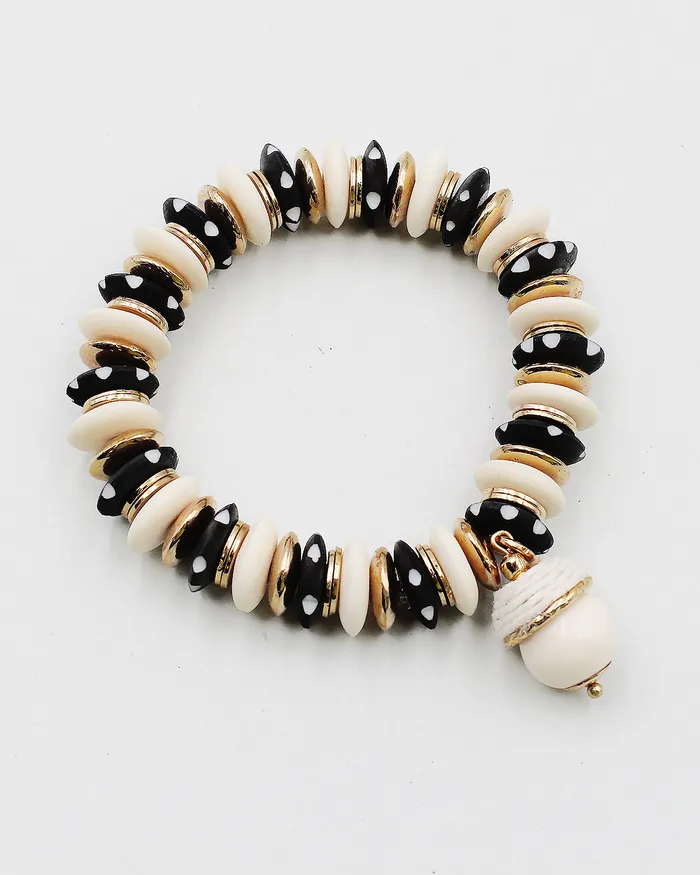 060822 Bracelets PolkaDot Rondell Stretch Bracelet