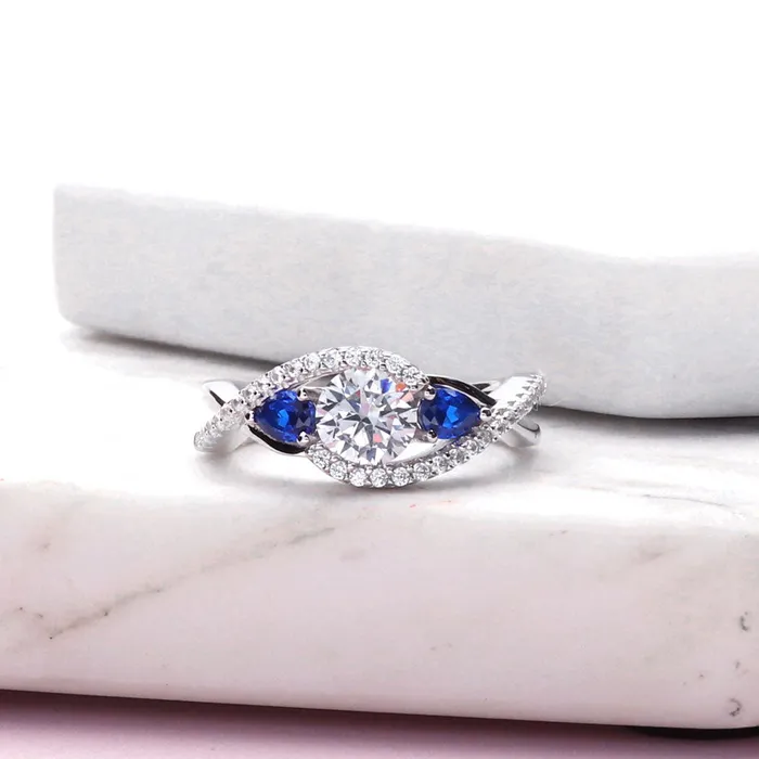 3Stone Woven 08ct CZ Ring in Sterling Silver BERRICLE Rings