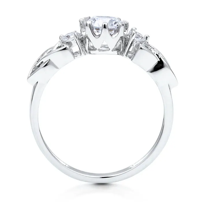 BERRICLE 3Stone Celtic Knot 08ct CZ Ring in Sterling Silver Rings