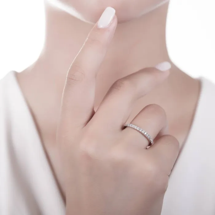 BERRICLE Rings Halo Oval CZ Ring Set in Sterling Silver
