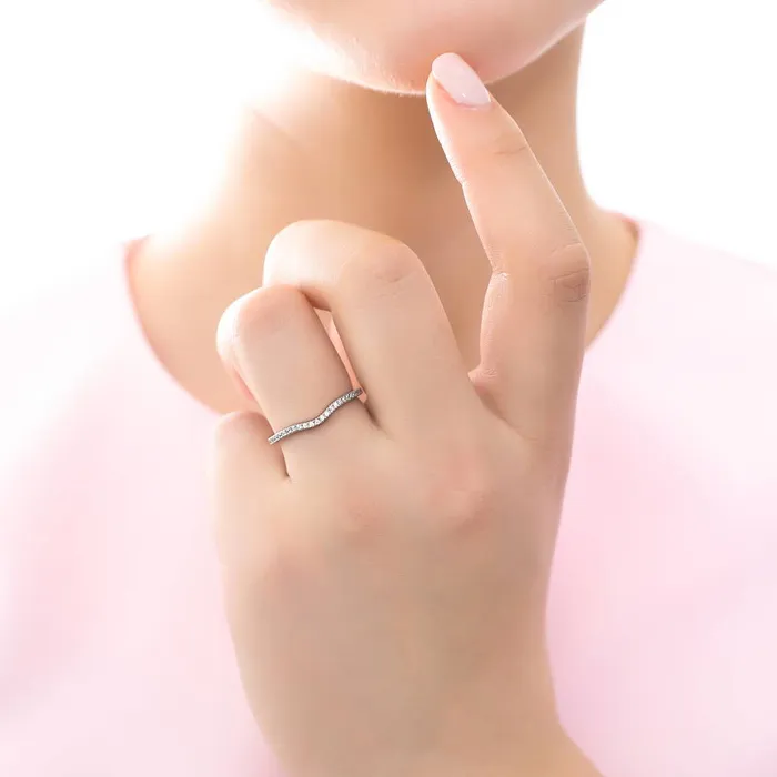 BERRICLE Rings Solitaire Wishbone 08ct Pear CZ Ring Set in Sterling Silver