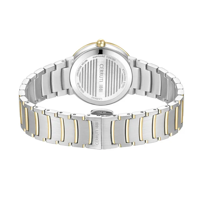 Bracelets Cerruti Cerruti 1881 Filiano Ladies Green Dial Gold Bezel Silver Stainless Steel Bracelet Watch