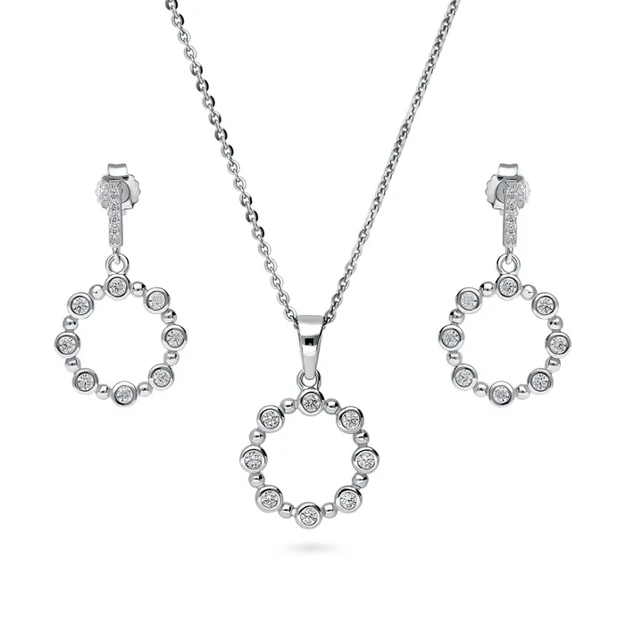 Bubble Open Circle CZ Set in Sterling Silver BERRICLE Rings