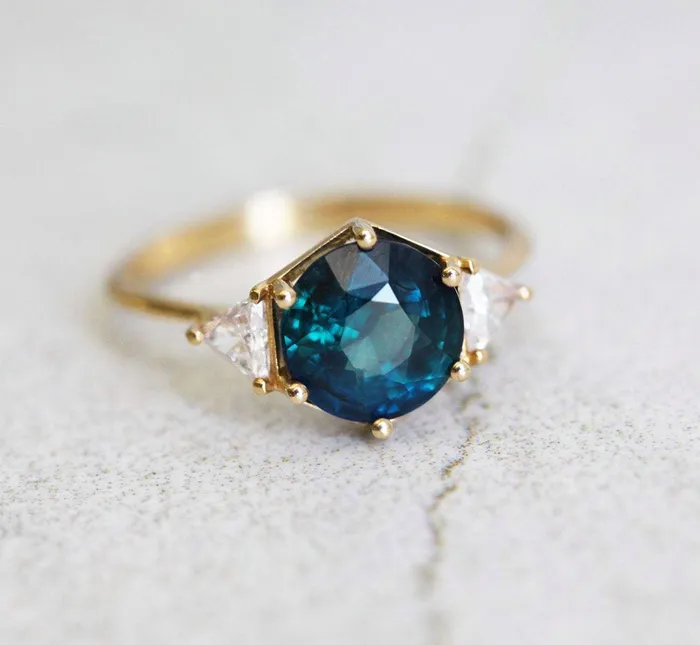Capucinne Marlow Sapphire Diamond Ring Rings