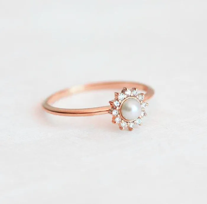 Capucinne Rings Jessie White Pearl Ring