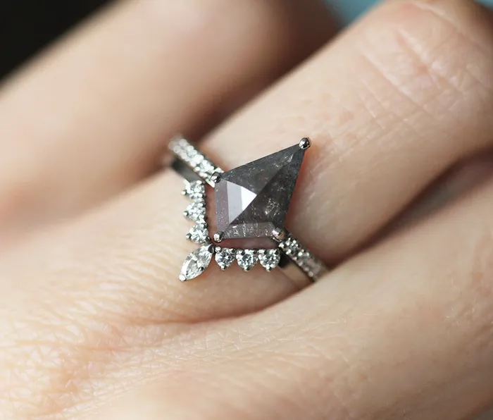 Capucinne Rings Kiara Kite Salt Pepper Diamond Ring Set