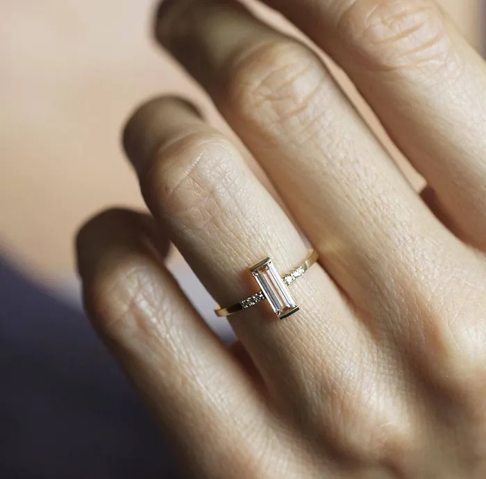Capucinne Rings Loretta Baguette Morganite Ring