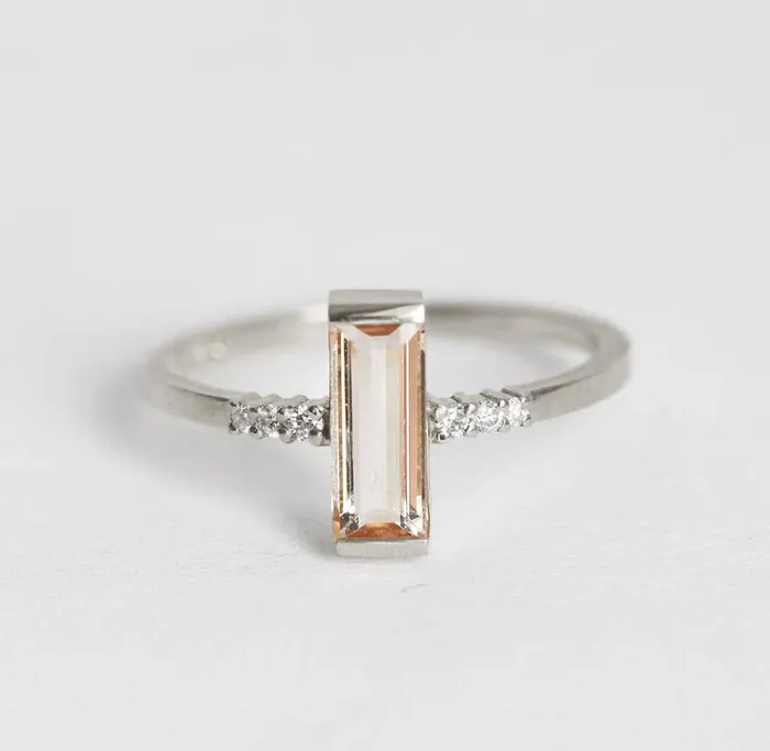 Capucinne Rings Loretta Baguette Morganite Ring