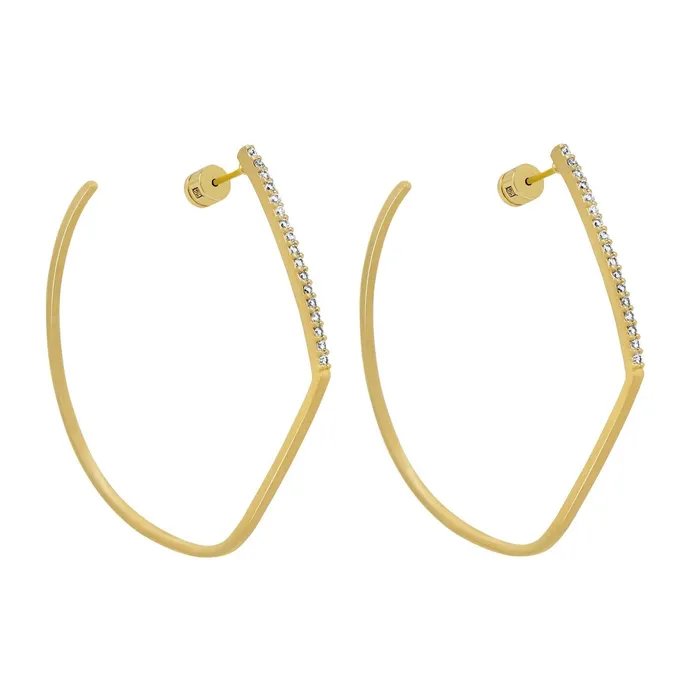 Earrings Dean Davidson Dean Davidson Spire Hoops Earrings White TopazGold