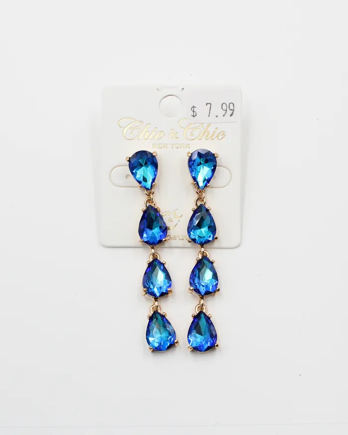 Earrings Down Pear Drop Blue Earrings SEPT2024