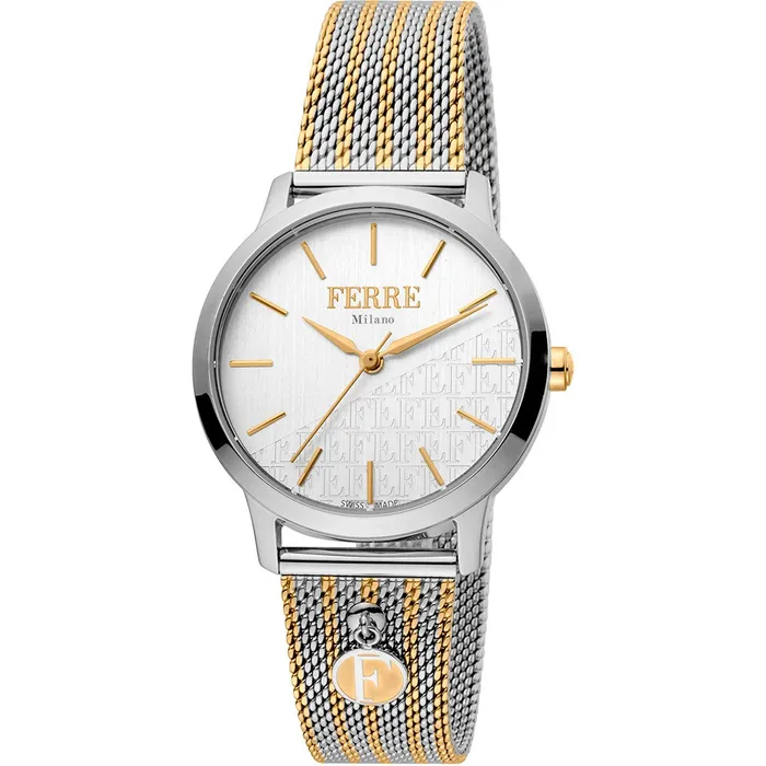 Ferr Milano Donna Sara Ladies Silver coloredYellow gold toned steel Watch Ferre Milano Earrings