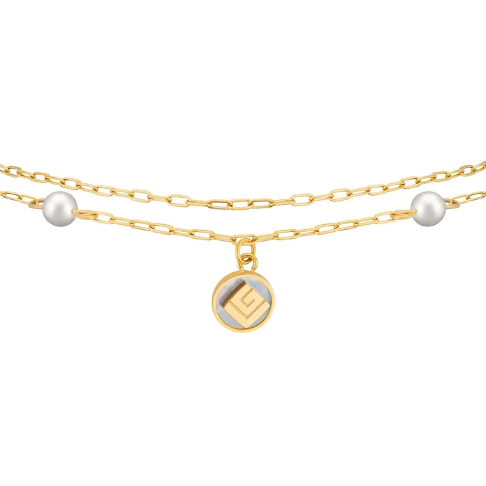 Guy Laroche Gisele Ladies Gold Plated Bracelet With Perls Crystals Guy Laroche Bracelets