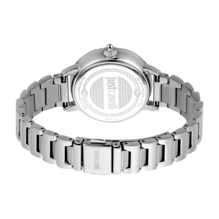 Just Cavalli Bracelets Just Cavalli Women Watch Silver Color Case Silver Dial Stainless Steel Metal Bracelet