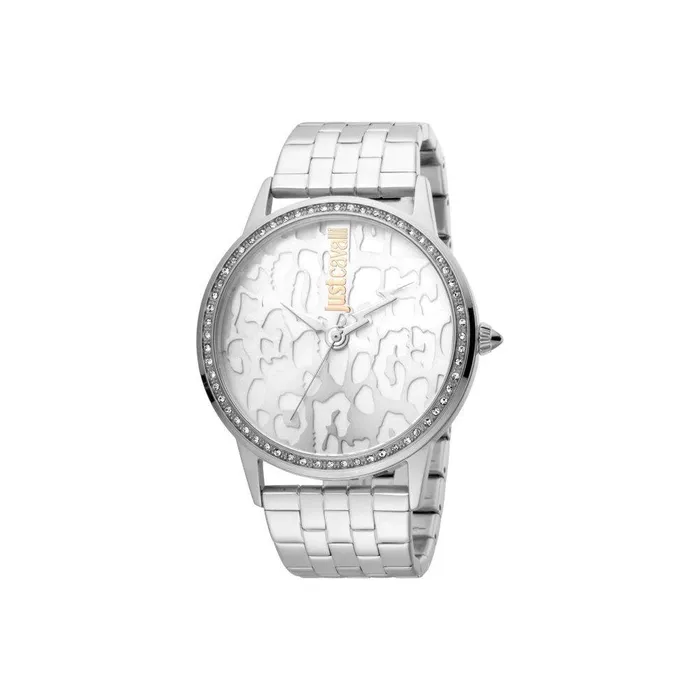 Just Cavalli Ladies Watch Animal Print Dial With Silver Color Bracelet Just Cavalli Bracelets