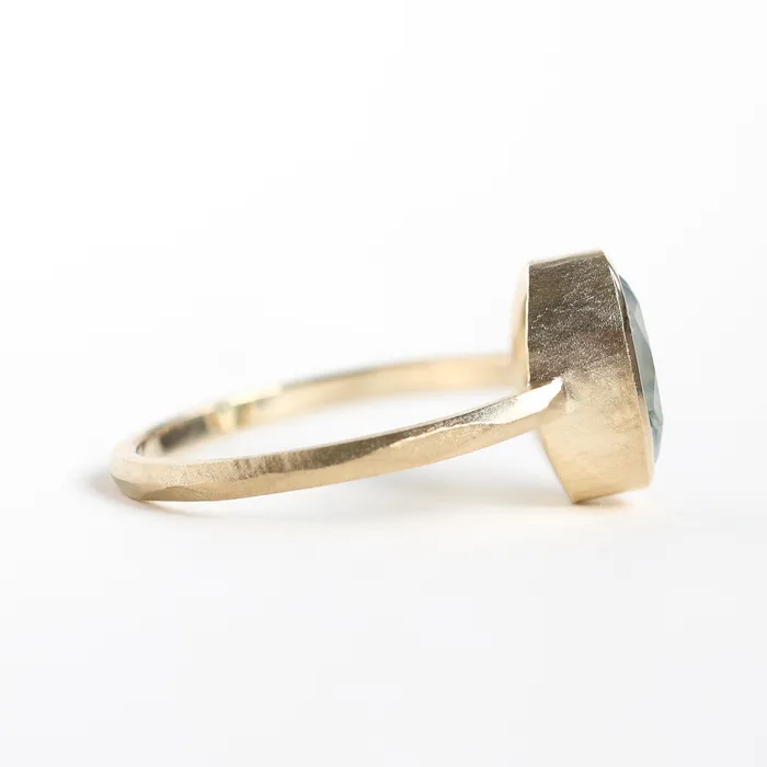 Moss Agate Solitaire Ring Capucinne Rings