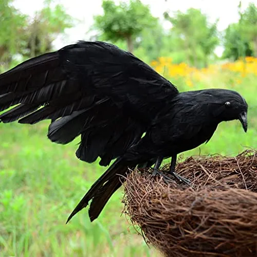 Necklaces Dropshipped via Social Commerce Network LOOM TREE Lifelike Simulated Feathered Birds Crow Garden Halloween Decor Photo PropsOther Home Decor