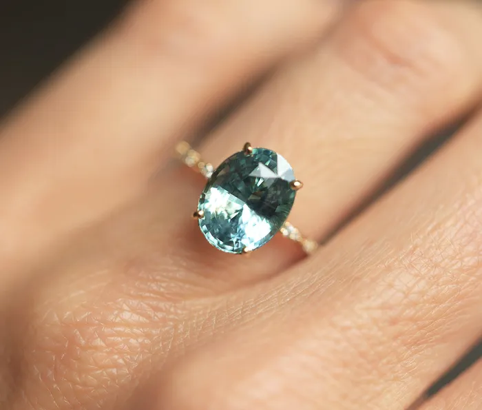Rings Alya 6Ct Mint Sapphire Engagement Ring Capucinne