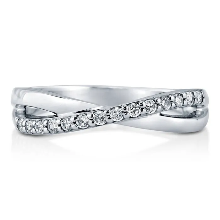 Rings BERRICLE Infinity Criss Cross CZ Ring in Sterling Silver