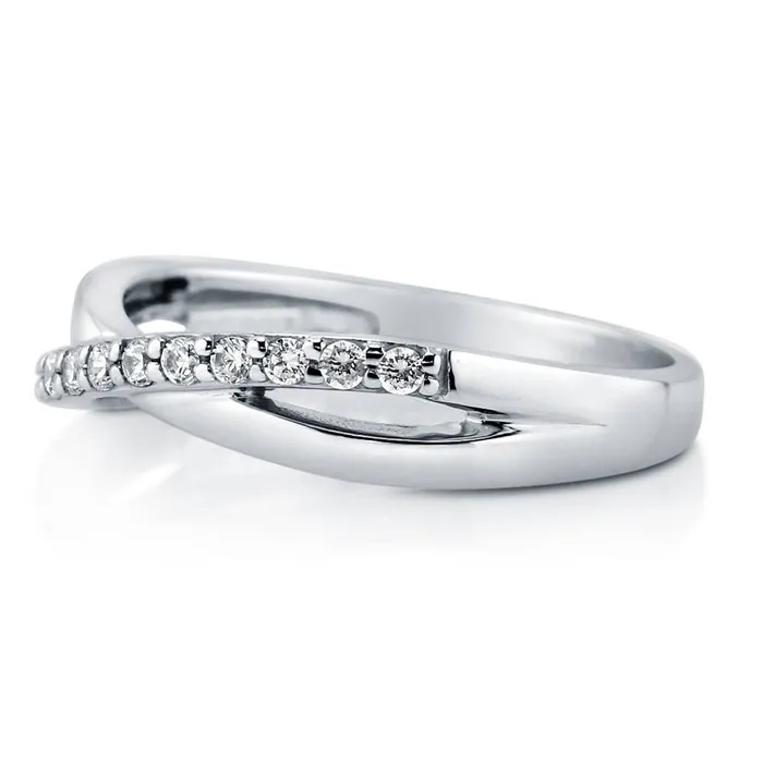 Rings BERRICLE Infinity Criss Cross CZ Ring in Sterling Silver