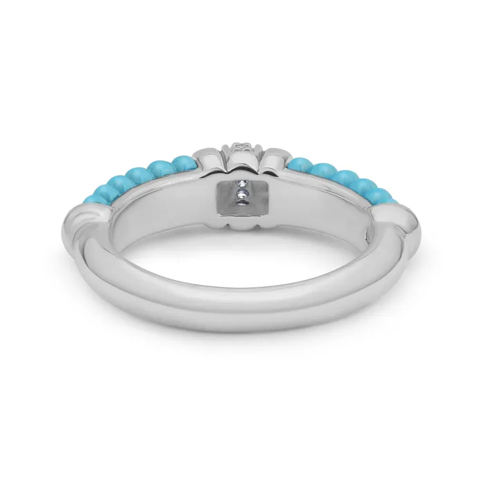 Rings Lagos Blue Caviar Small Ceramic Diamond Stacking Ring