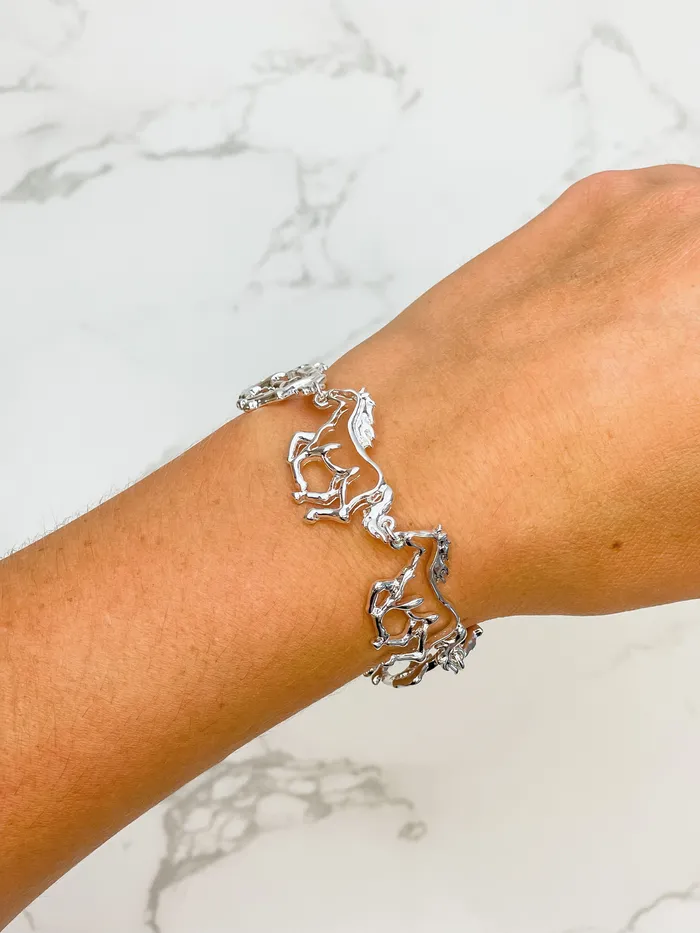 Silver Horse Magnetic Bracelet Prep Obsessed MOA Bracelets