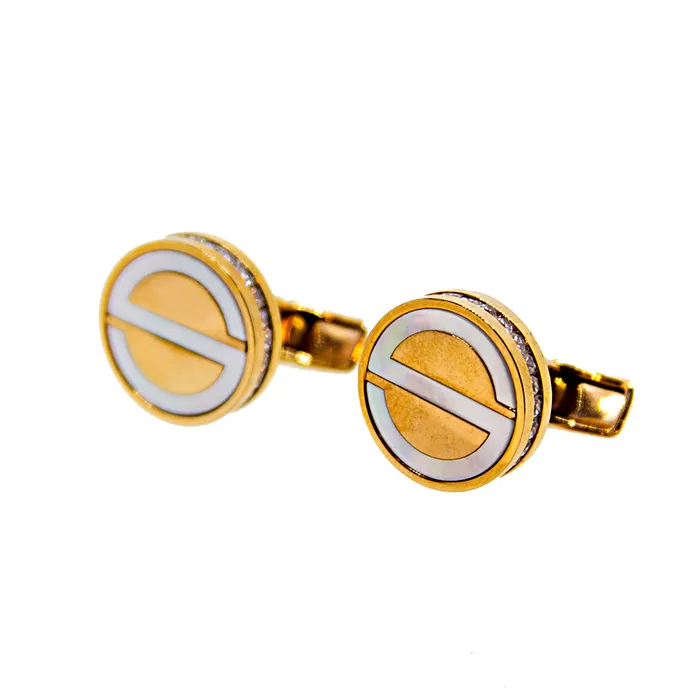 Smalto Necklaces Smalto Cufflinks Ip Rose Gold With Mother Of Pearl