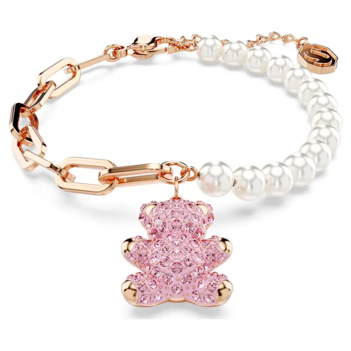 Swarovski Teddy Bracelet Bear Pink Rose goldtone plated Medium Swarovski Bracelets